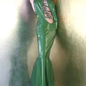 Latex Chic Long Evening Gown
