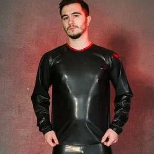Latex Black Long Pyjama Top only