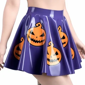 Latex circle skirt with pumpkins