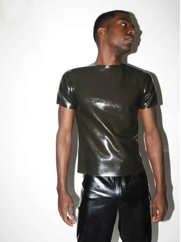 Black Latex Crew Tee - Image 2