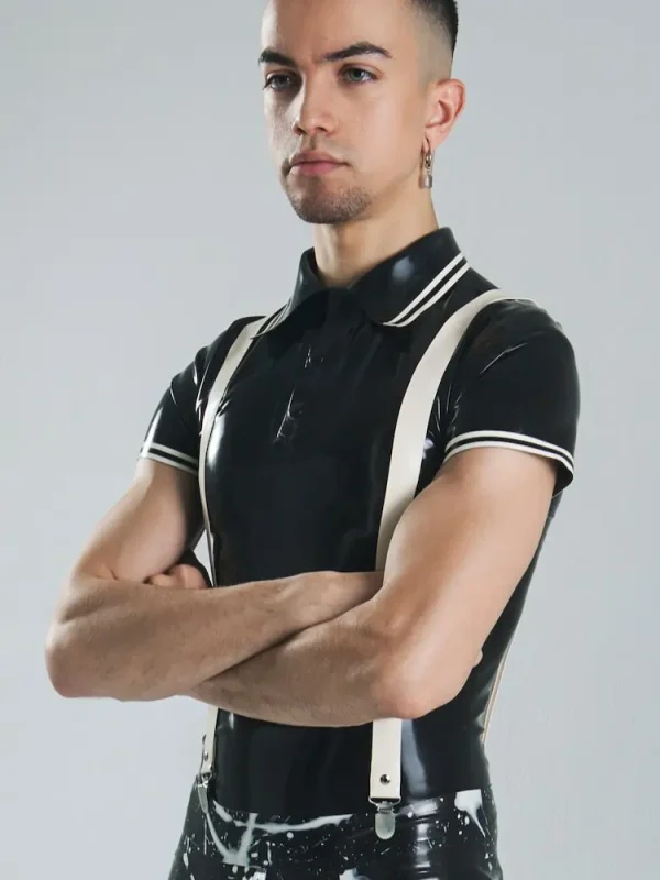 Latex Black shirt with contrast - Image 2