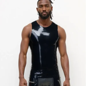Latex stylish men’s sleeveless tank top