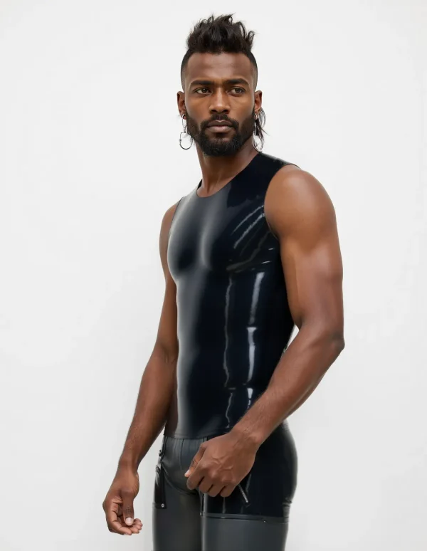 Latex stylish men’s sleeveless tank top - Image 2
