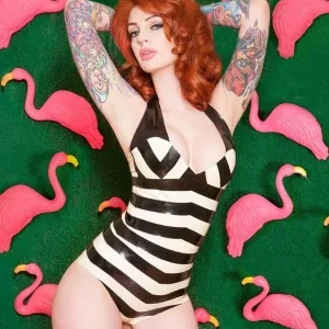 Latex Black and White Vintage Doll Bodysuit For Women
