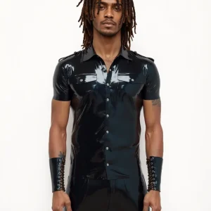 Latex Black Uniform Shirt