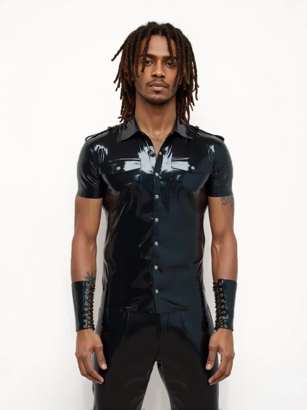 Latex Black Uniform Shirt