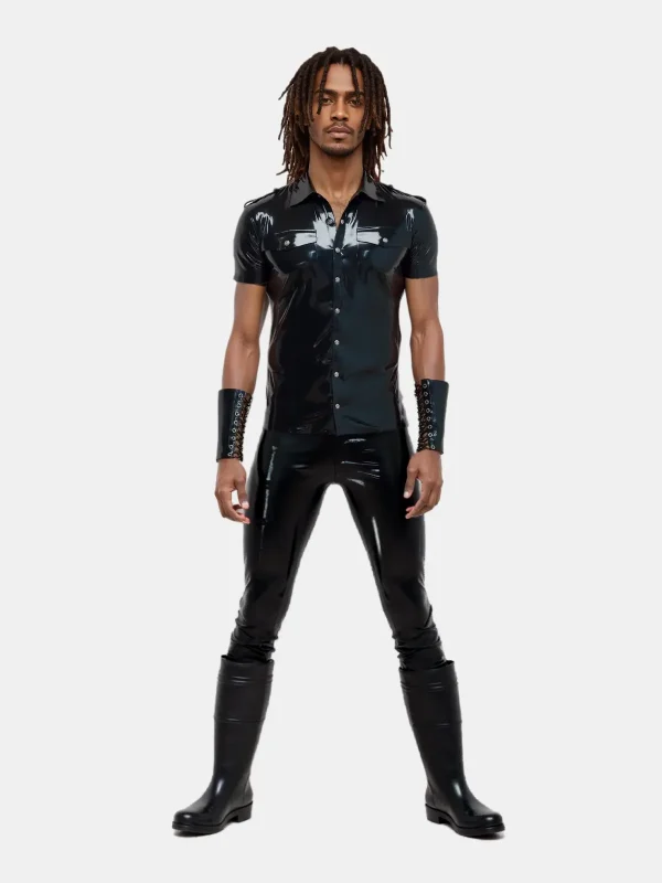 Latex Black Uniform Shirt - Image 2