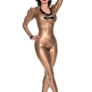 Gorgeous Eye-Catching Scoop Neckline Latex Catsuit