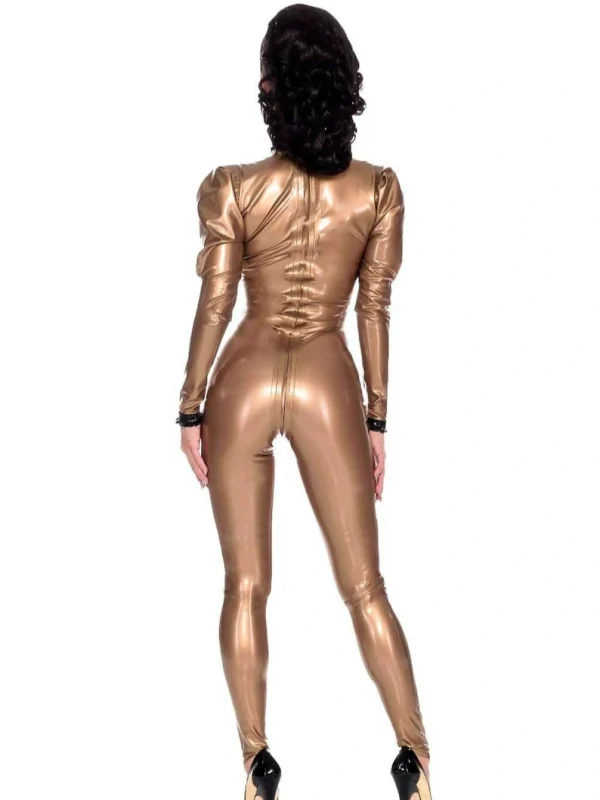 Gorgeous Eye-Catching Scoop Neckline Latex Catsuit - Image 2