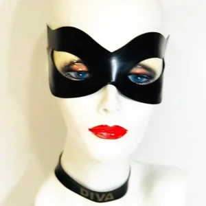 Black Latex classic cat eye mask