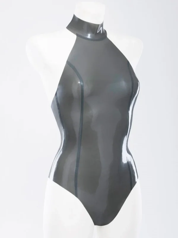 Latex swimsuit with high neck - Image 2