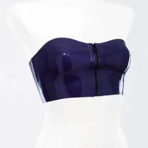 Latex top with front zipper