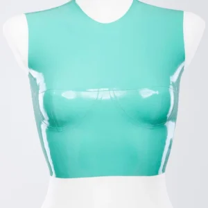 Latex tight-fitting top with cups