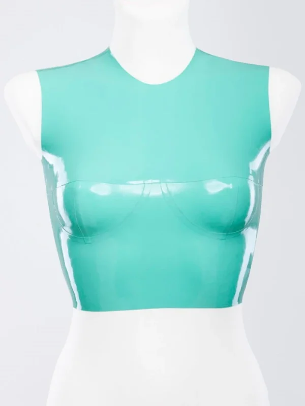 Latex tight-fitting top with cups