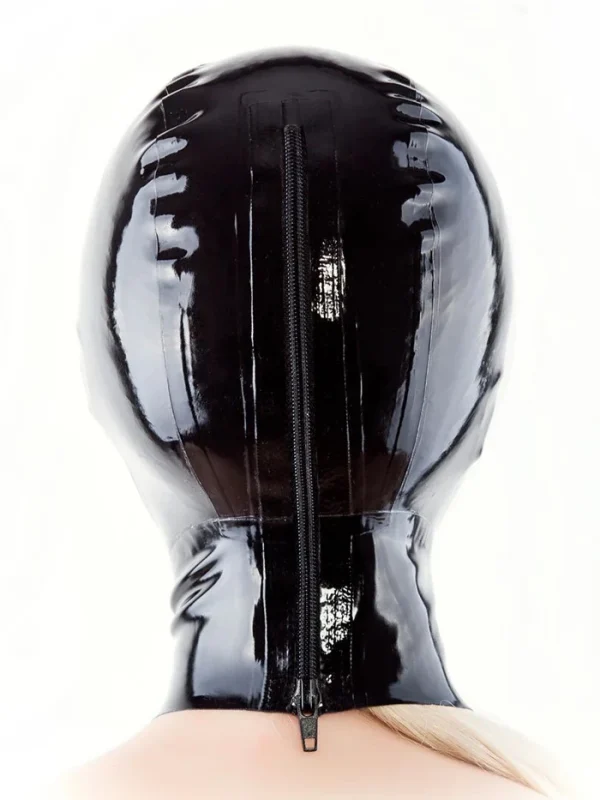 Latex mask with back zipper and open mouth - Image 2