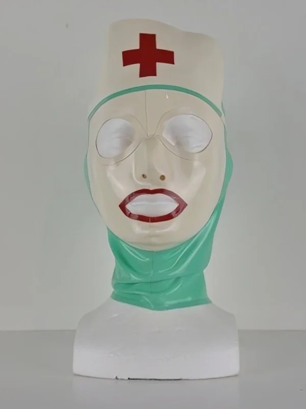 Latex hood designed for a nurse costume - Image 2