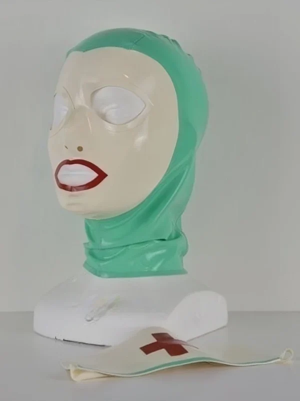 Latex hood designed for a nurse costume - Image 4