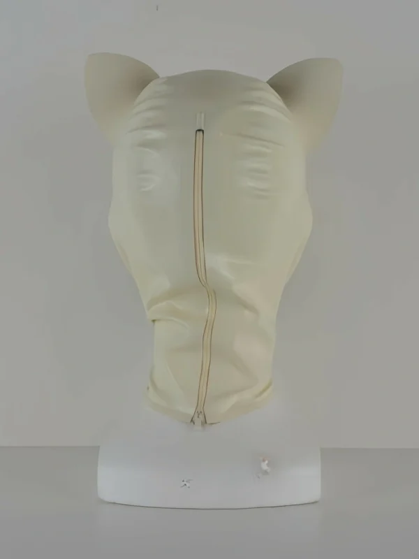 Latex hood with attached ears and split face - Image 4