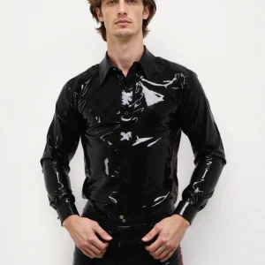 Latex Classic Shirt In Black