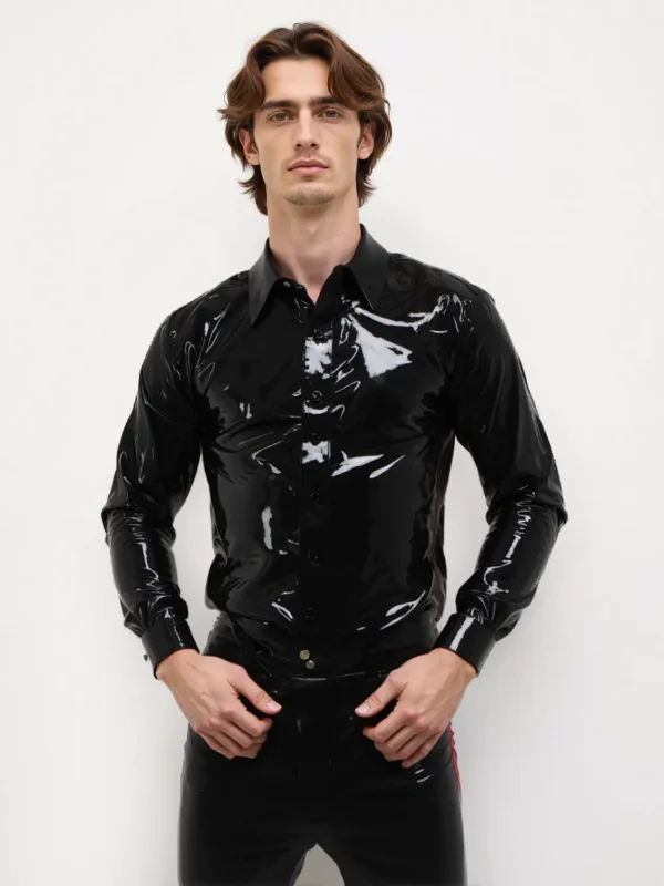 Latex Classic Shirt In Black