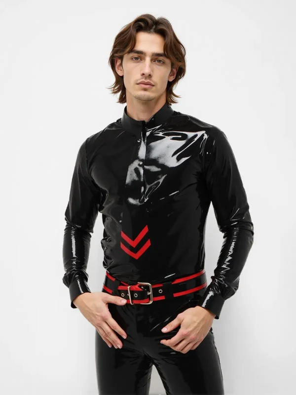 Latex Classic Shirt In Black - Image 4