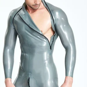 Male Double-Diagonal Zip Catsuit