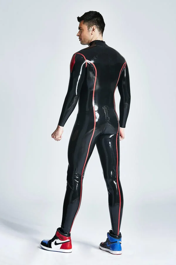 Male Diamond Dude Front Through-Zipper Catsuit - Image 5