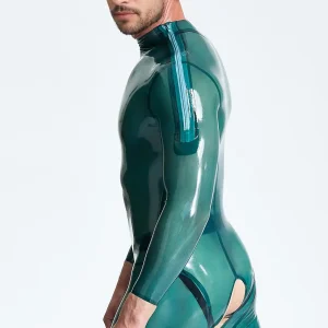 Male Open-Crotch Shoulder-zip Catsuit