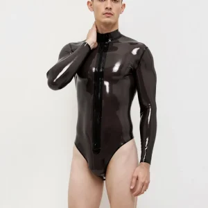 Latex Long-Sleeved Leotard For Men