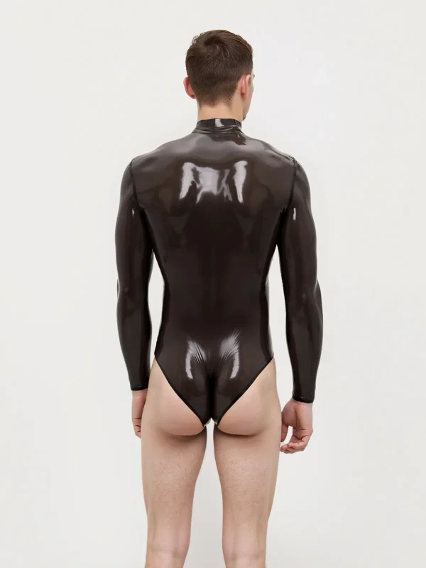 Latex Long-Sleeved Leotard For Men - Image 4