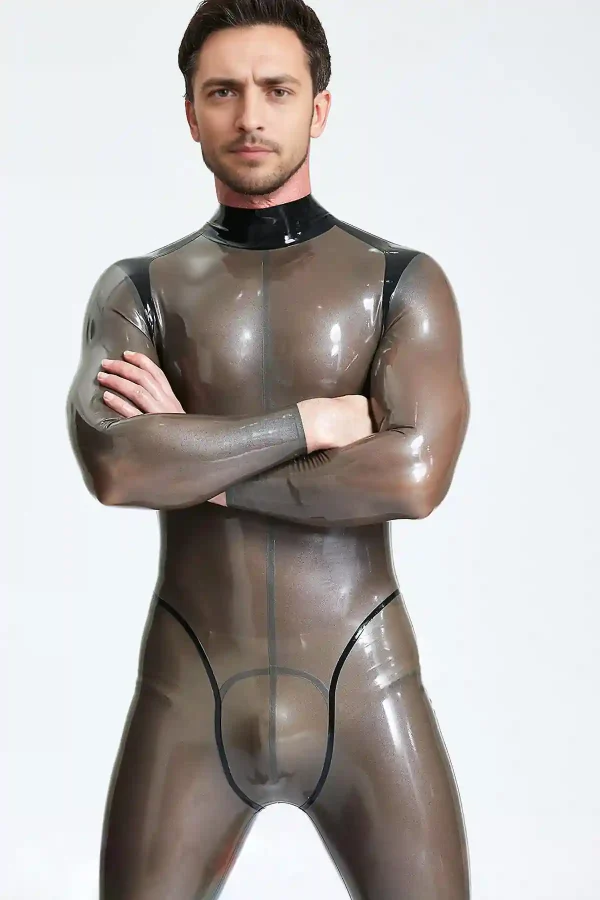 Male Platinium Latex Catsuit - Image 2