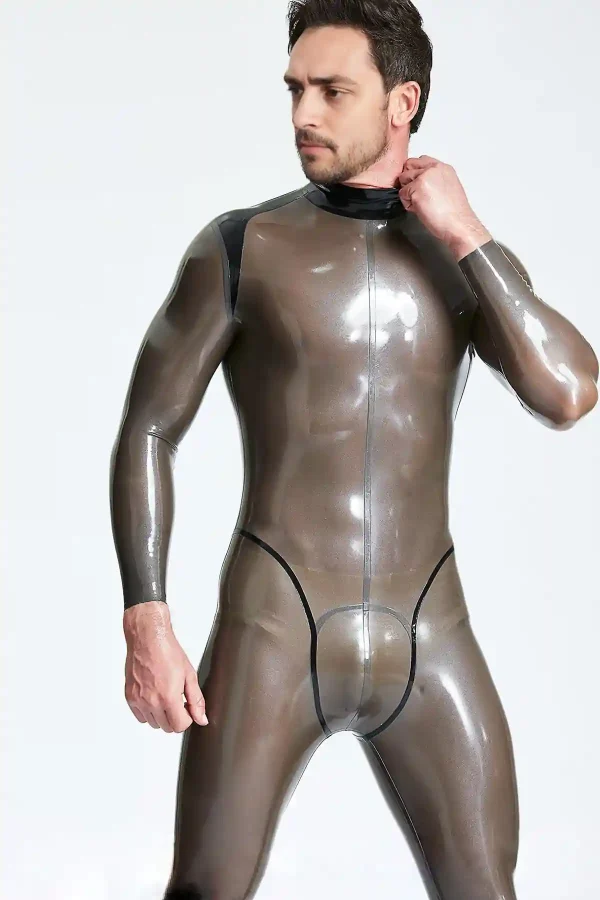 Male Platinium Latex Catsuit - Image 5