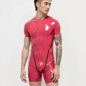 Latex Collarless Short-sleeved Surfsuit For Men