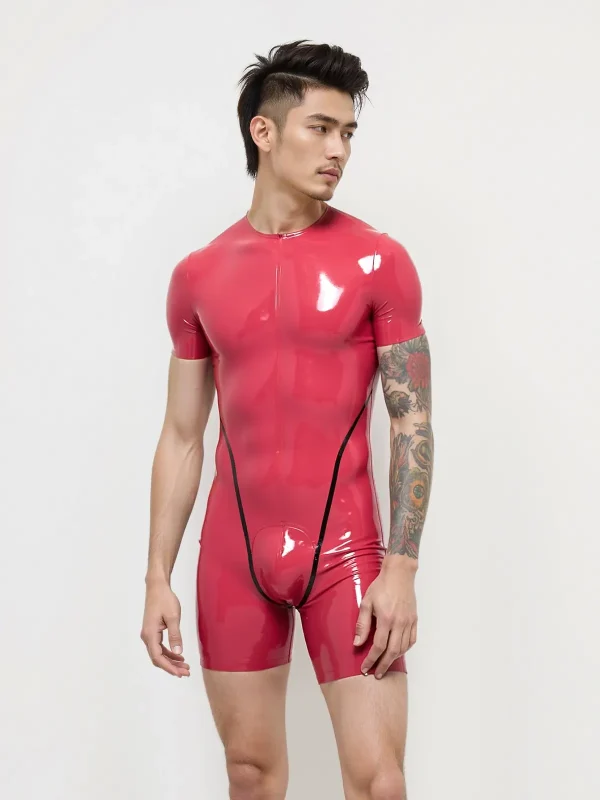 Latex Collarless Short-sleeved Surfsuit For Men