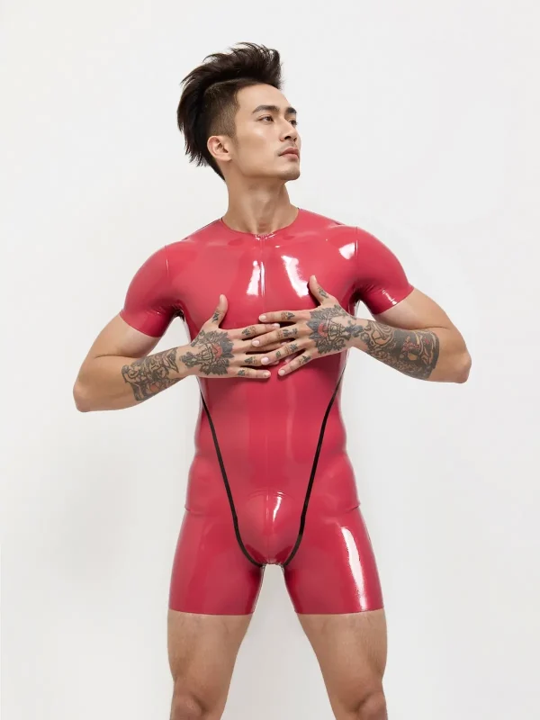 Latex Collarless Short-sleeved Surfsuit For Men - Image 2