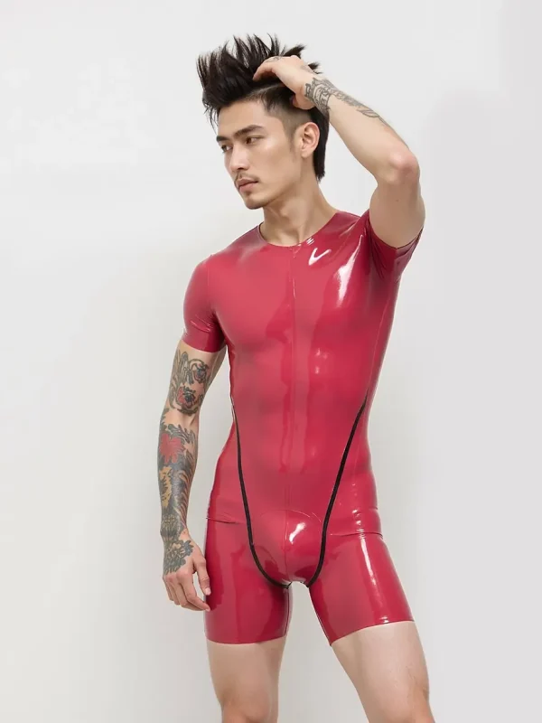 Latex Collarless Short-sleeved Surfsuit For Men - Image 3