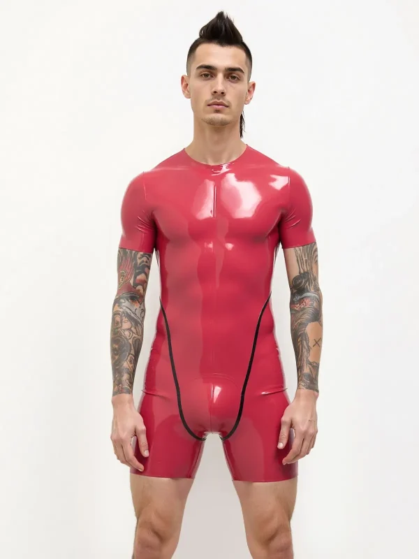 Latex Collarless Short-sleeved Surfsuit For Men - Image 4
