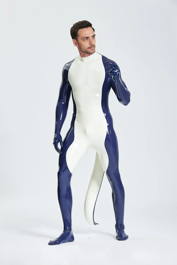 Male Purr-fect Inflated Tail Catsuit With Feet & Gloves - Image 3