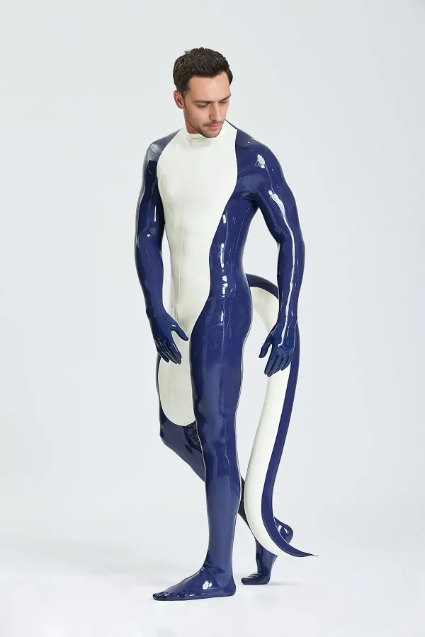 Male Purr-fect Inflated Tail Catsuit With Feet & Gloves - Image 6