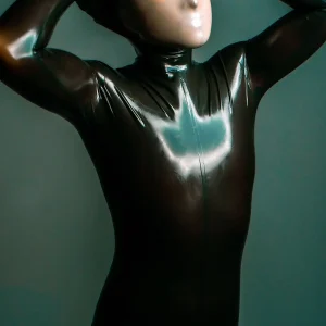Male Face-Entry Latex Catsuit