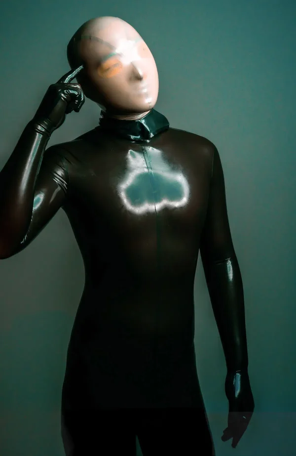 Male Face-Entry Latex Catsuit - Image 9