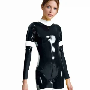 Latex Black and White Stockings Look