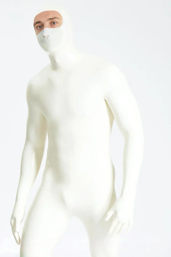 Male Eyes-entry Zipperless Gimp Latex Catsuit - Image 2