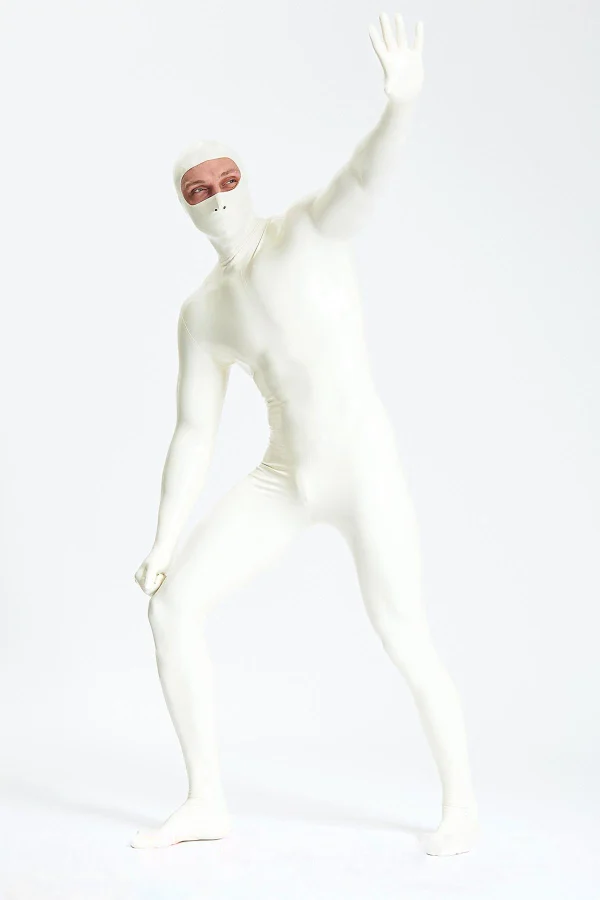 Male Eyes-entry Zipperless Gimp Latex Catsuit - Image 6