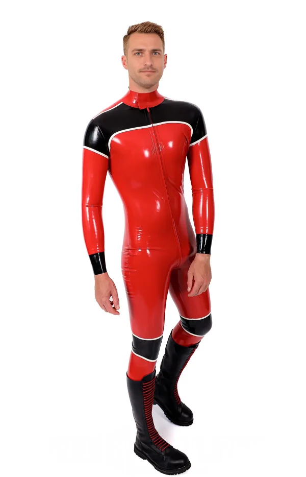 Male Orbiton Front-Zip Latex Catsuit - Image 2