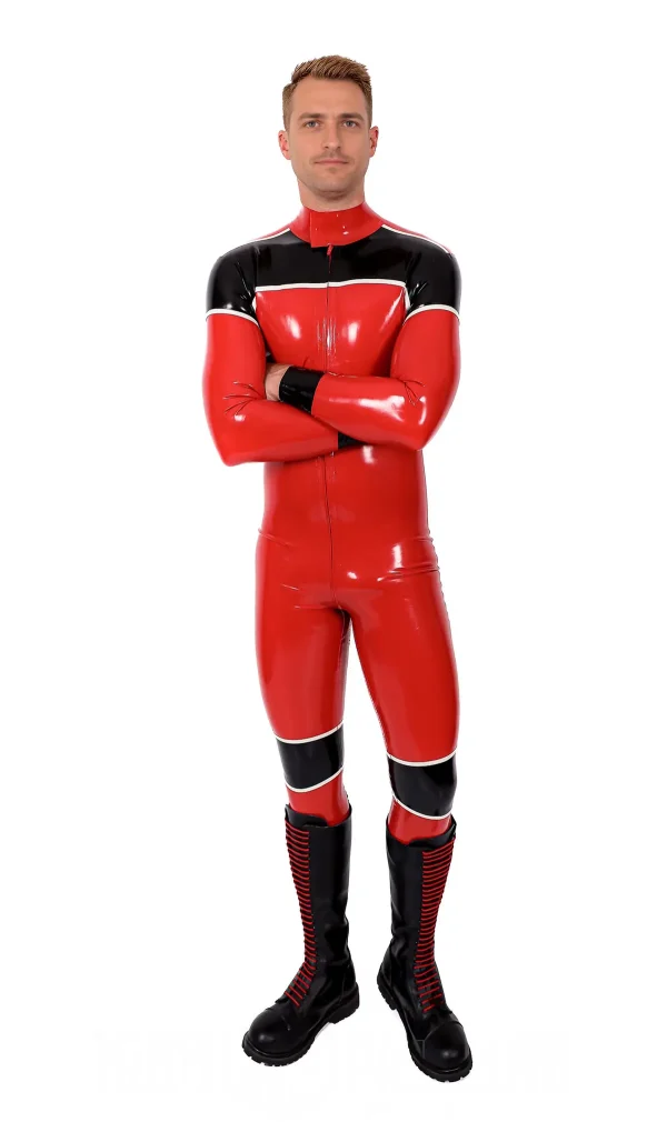 Male Orbiton Front-Zip Latex Catsuit - Image 3