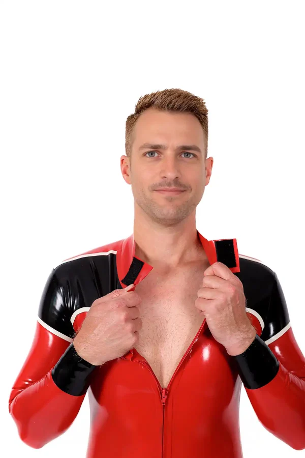 Male Orbiton Front-Zip Latex Catsuit - Image 6