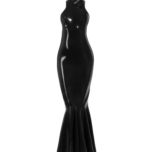 Floor length latex gown