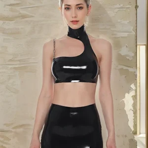 Black Latex sexier Top