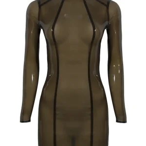 Fitted mini latex dress